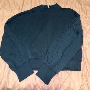 Fabletics mock neck cropped long sleeve teal